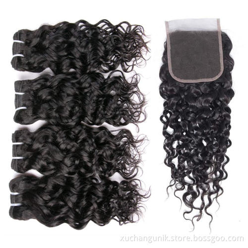 Uniky Kinky curly human hair bundles with frontal human hair frontal and closure bundles set